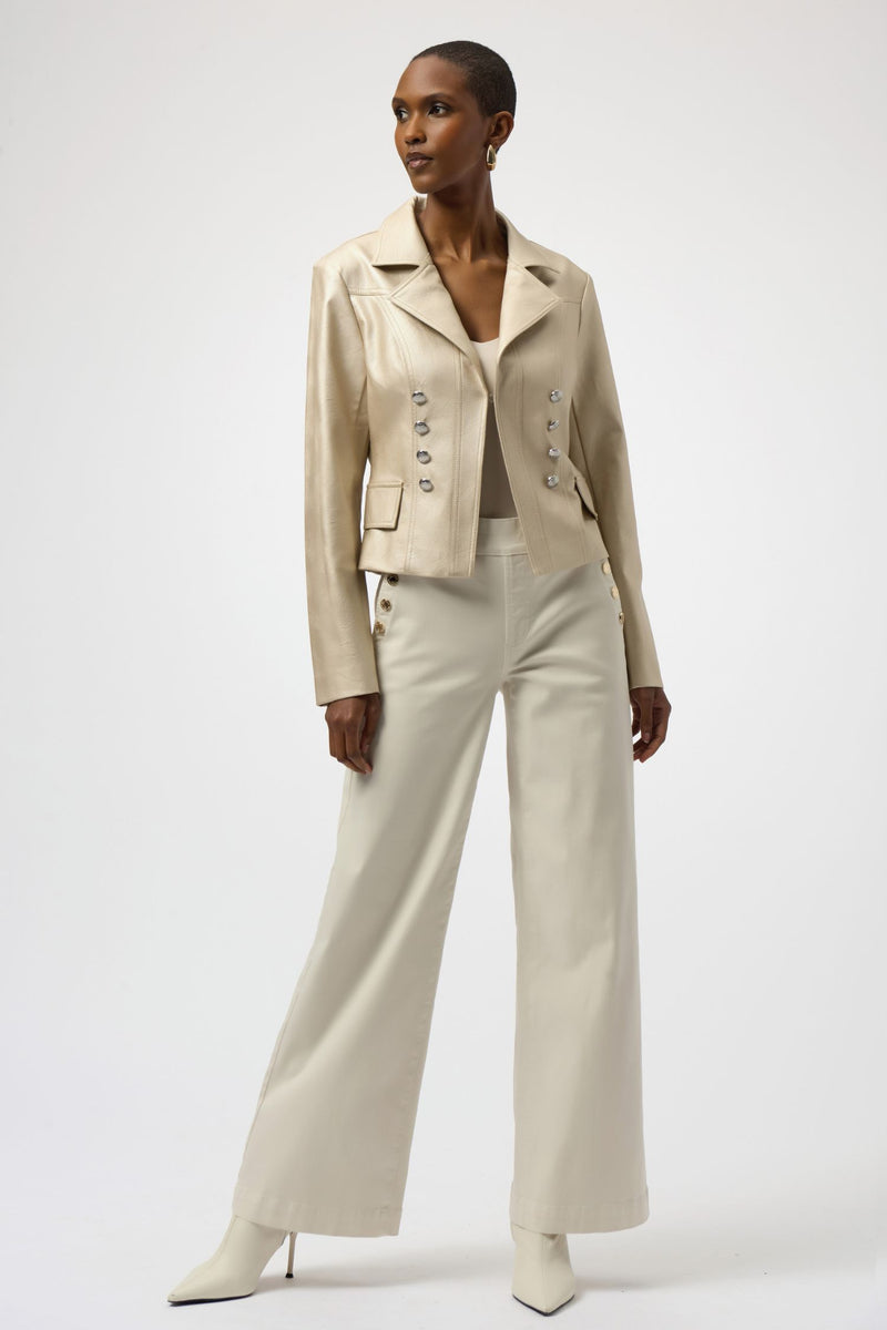 Outfit view of Joseph Ribkoff Leatherette Jacket - Style 254925