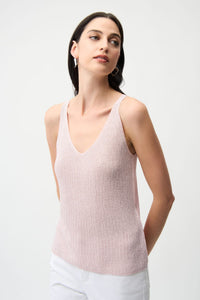 Front view of Joseph Ribkoff Metallic Knit Camisole - Style 252915-PP