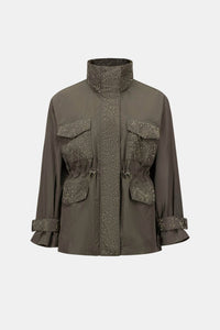 Flat lay view of Joseph Ribkoff Mock Neck Embellished Jacket - Style 263633