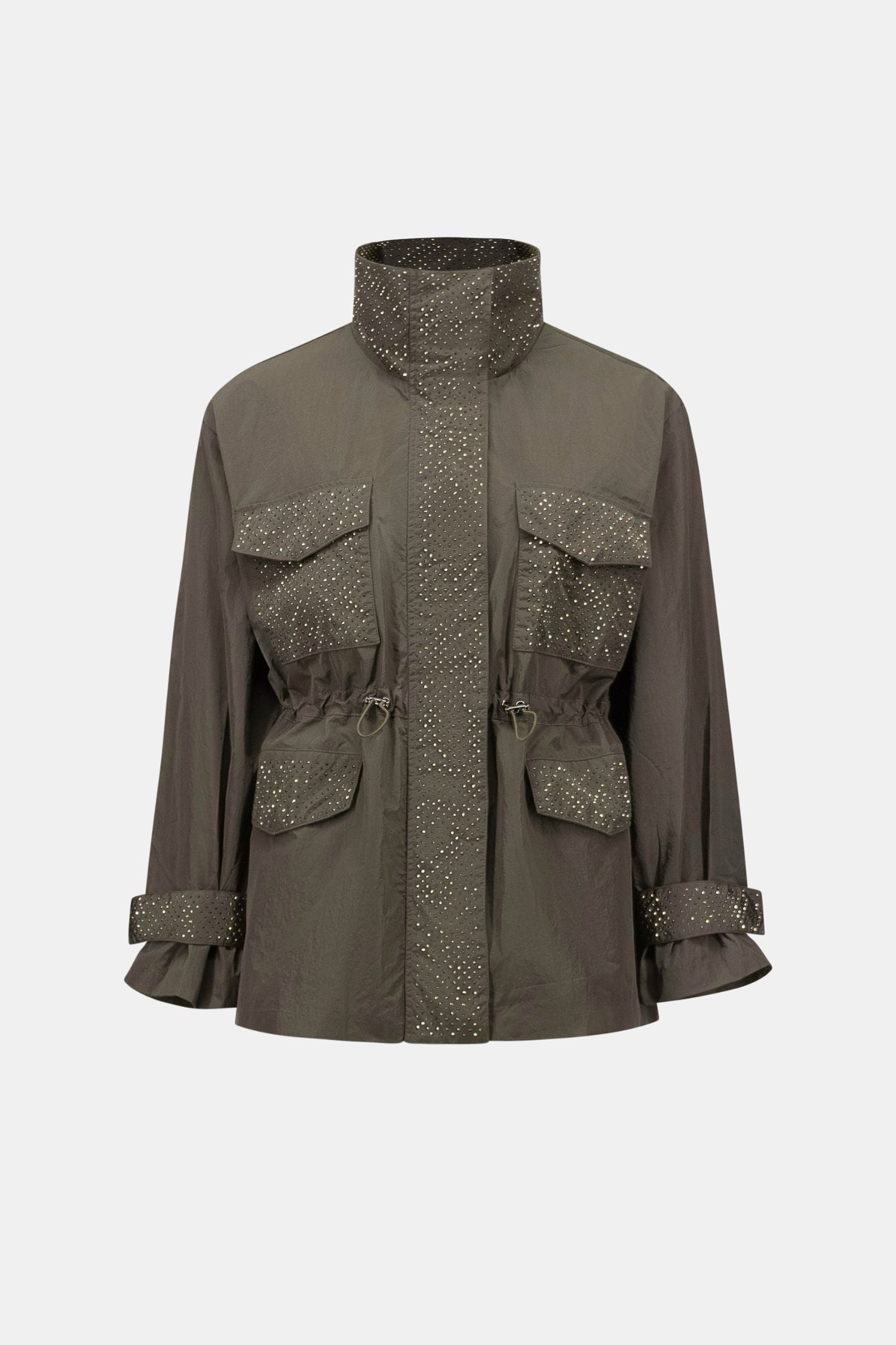Flat lay view of Joseph Ribkoff Mock Neck Embellished Jacket - Style 263633