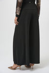 Back view of Joseph Ribkoff Moss Crepe Knit Flared Pants - Style 254178-BLK in black