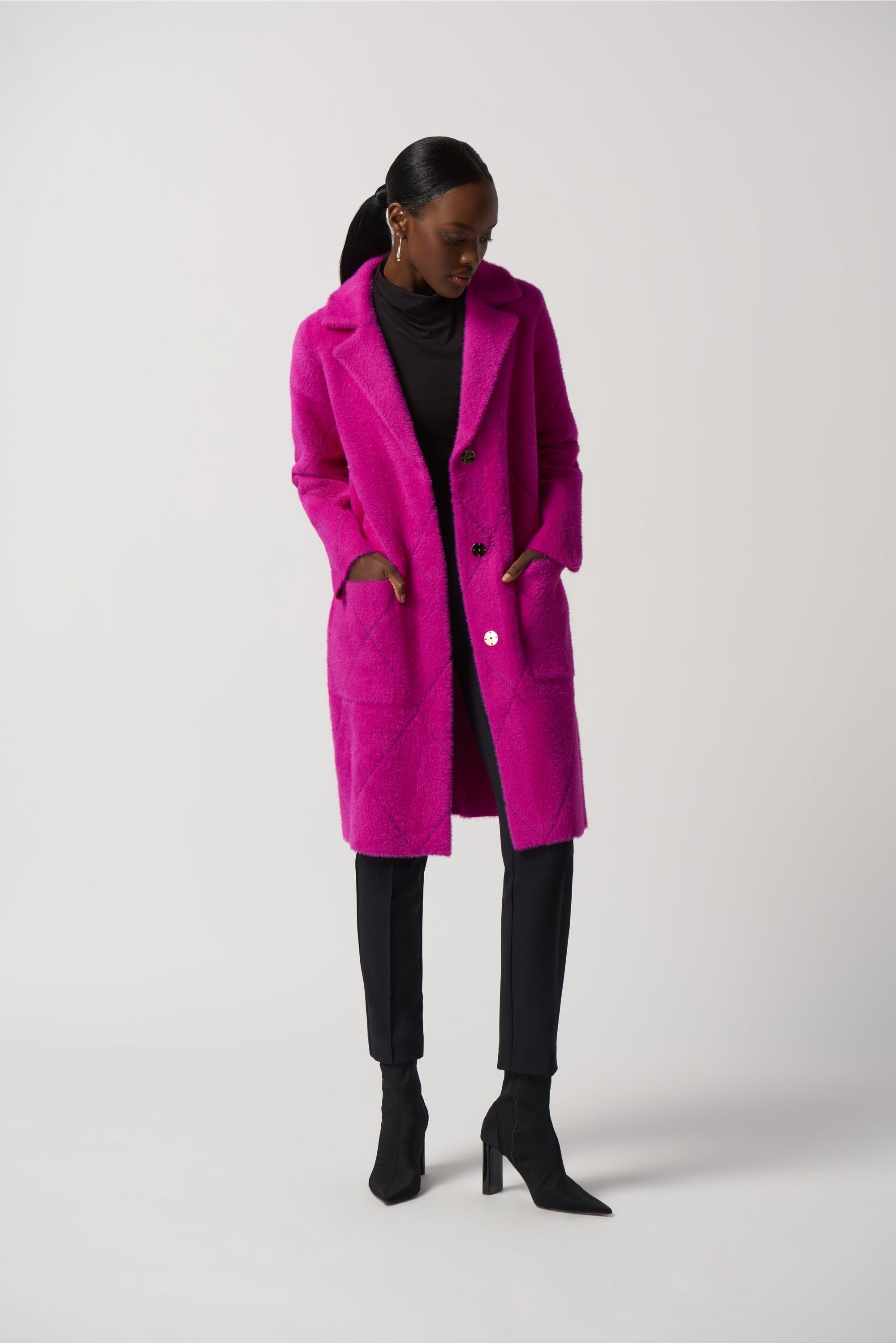 Notch neck coat online