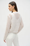 Back view of Joseph Ribkoff Open-Knit Cardigan with Gold Flecks - Style 252917