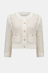 Off model view of Joseph Ribkoff Open-Knit Cardigan with Gold Flecks - Style 252917