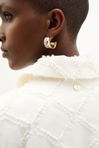 Back neckline view of Joseph Ribkoff Puff Sleeve Jacket Top - Style 262919