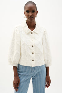 Front view of Joseph Ribkoff Puff Sleeve Jacket Top - Style 262919