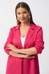 Front closeup of Joseph Ribkoff Scuba Suede Straight Jacket - Style 251941