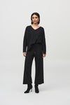 Outfit view of Joseph Ribkoff Sequined V-Neck Sweater - Style 244921-BLK in black