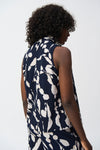 Back view of Joseph Ribkoff Silky Knit Abstract Print Sleeveless Top - Style 251251
