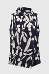 Front view of Joseph Ribkoff Silky Knit Abstract Print Sleeveless Top - Style 251251