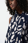 Front closeup of Joseph Ribkoff Silky Knit Abstract Print Sleeveless Top - Style 251251