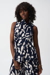 Front view of Joseph Ribkoff Silky Knit Abstract Print Sleeveless Top - Style 251251