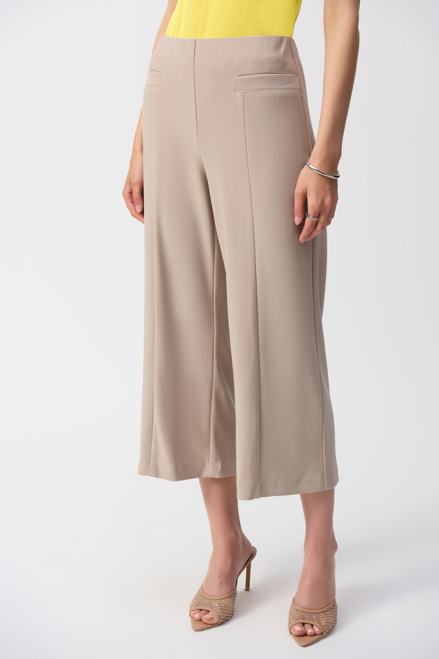 Joseph Ribkoff Silky Knit Culotte Pull-On Pants - Style 251005-DN_front_view