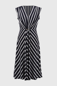 Joseph Ribkoff Silky Knit Stripe Fit and Flare Dress - Style 251295-MB/VAN front