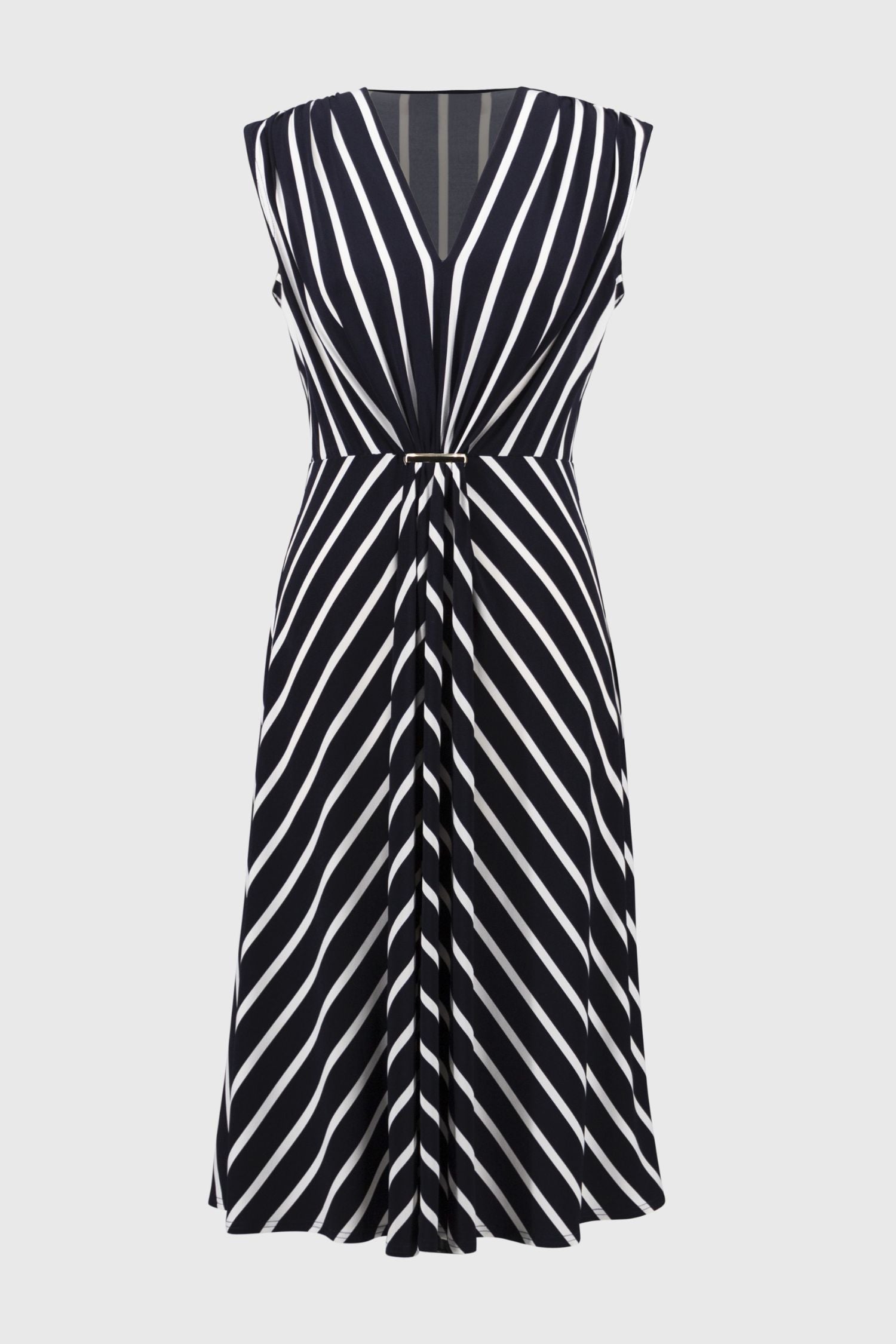 Joseph Ribkoff Silky Knit Stripe Fit and Flare Dress - Style 251295-MB/VAN front