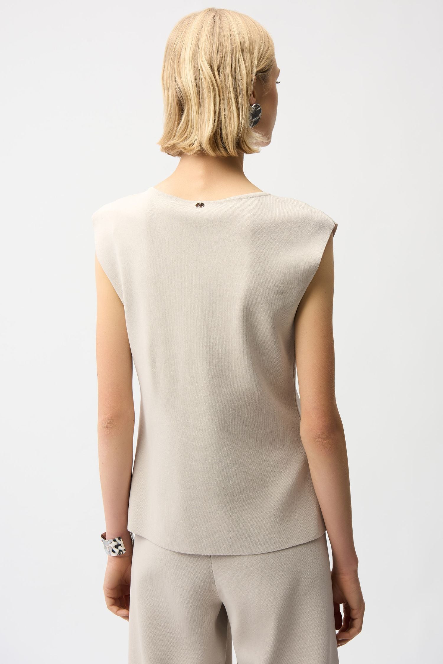 Back view of Joseph Ribkoff Viscose Blend Fitted Vest - Style 261938