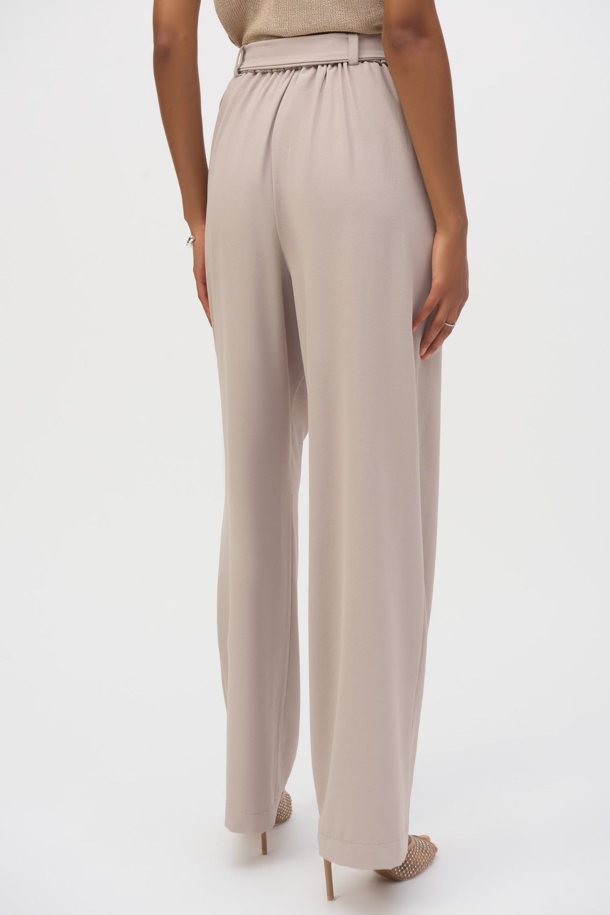 Back view of Joseph Ribkoff Woven Wide-Leg Pull-On Pants - Style 252104