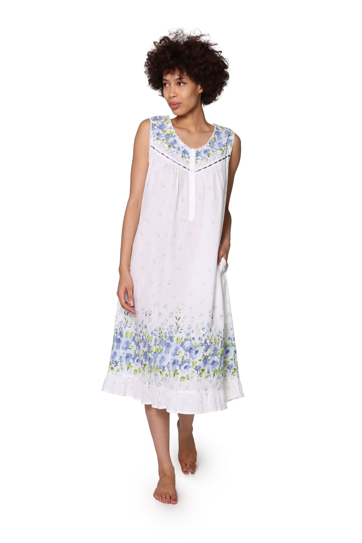 Front view of La Cera Cotton Nightgown - Style 1209G