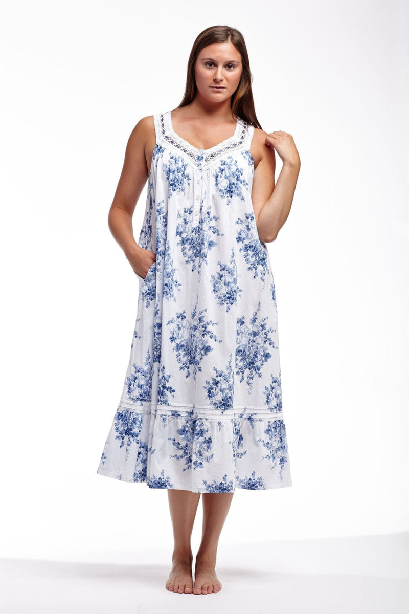 Front view of La Cera Sleeveless Cotton Nightgown - Style 1211G