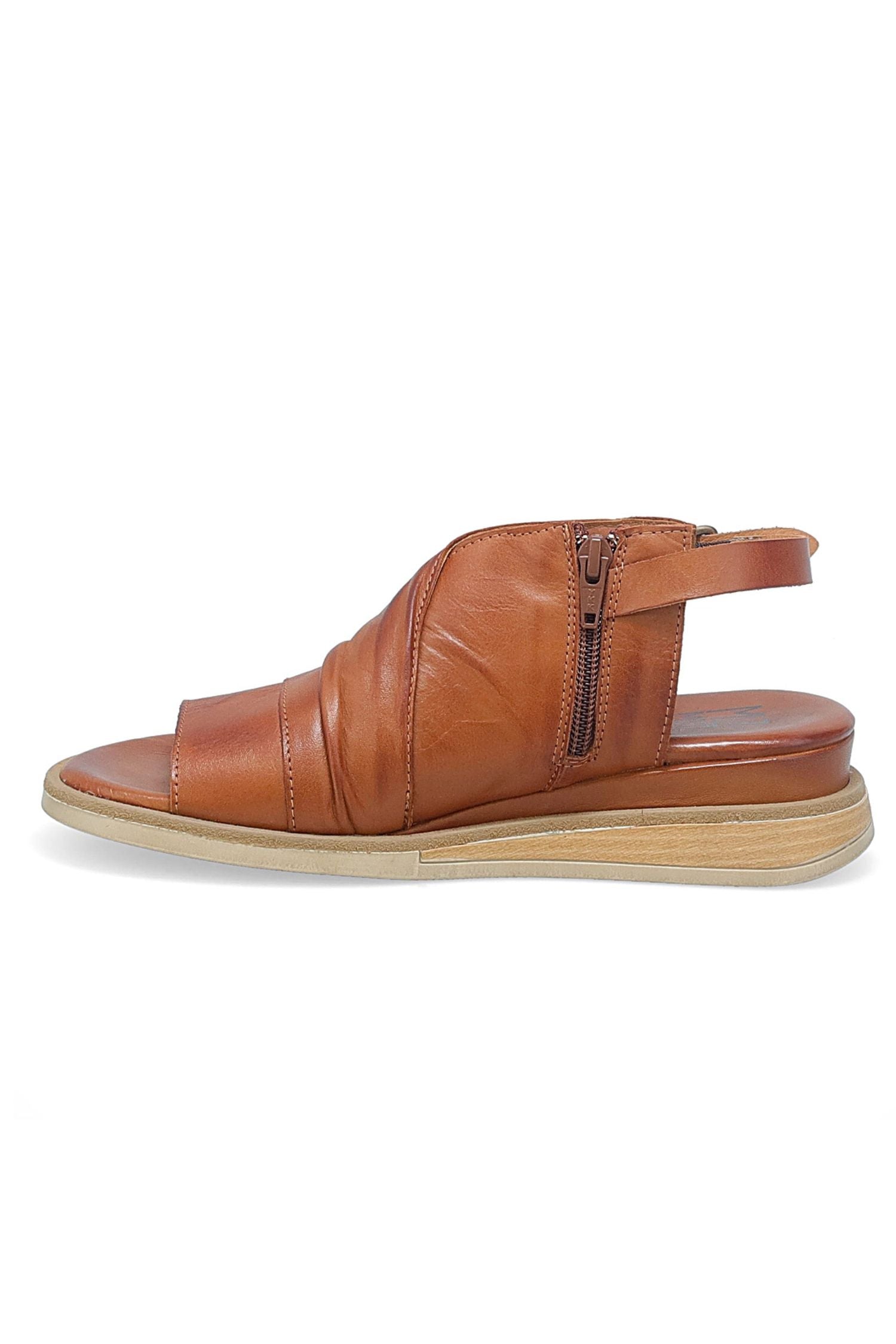 Inside view of Miz Mooz Sandal - Style Conor in brandy
