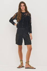 Front view2 of NU Denmark Knit Cardigan - Style 8801-60 in black