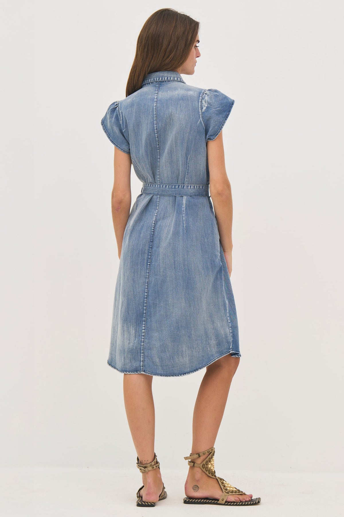 Back of NU Denmark Soft Denim Dress - Style 8825-23