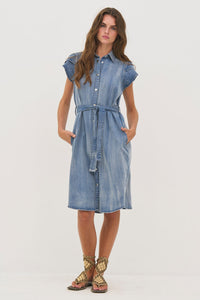 Front of NU Denmark Soft Denim Dress - Style 8825-23