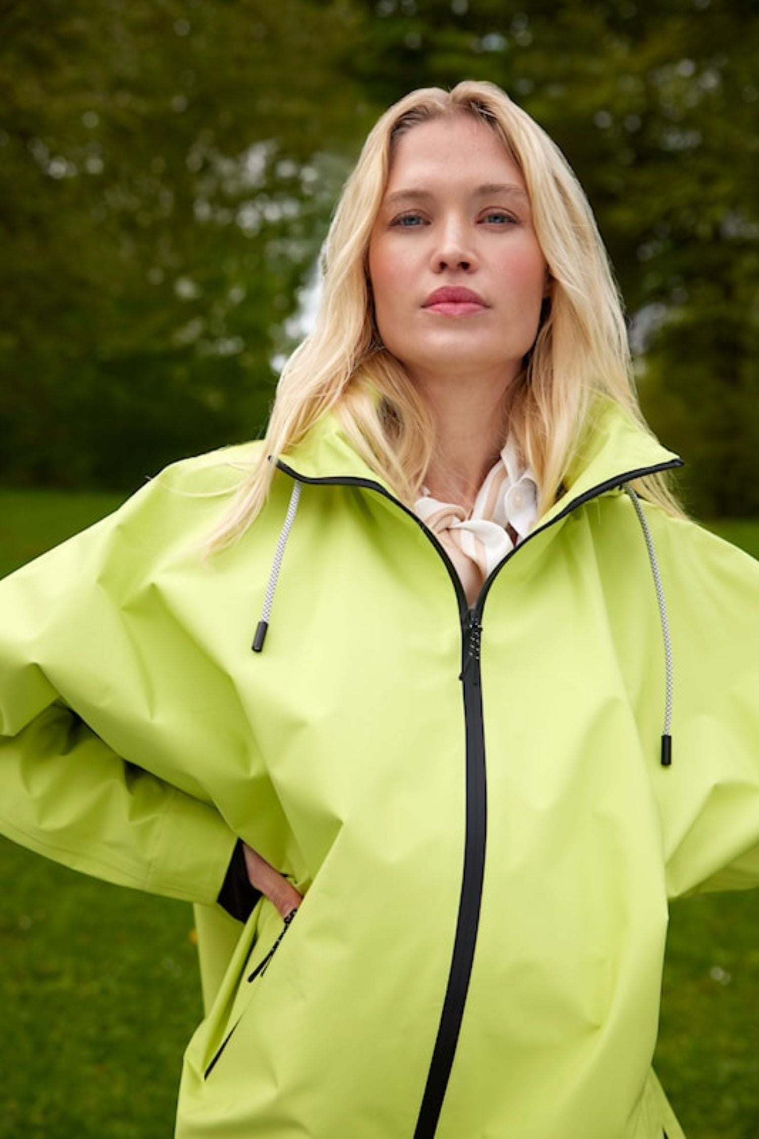 Lifestyle close-up pic of Normann Rain Jacket - Style 1094
