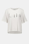 Off model view of Joseph Ribkoff Amour Knit T-Shirt with Rhinestone Detail - 254958-WW
