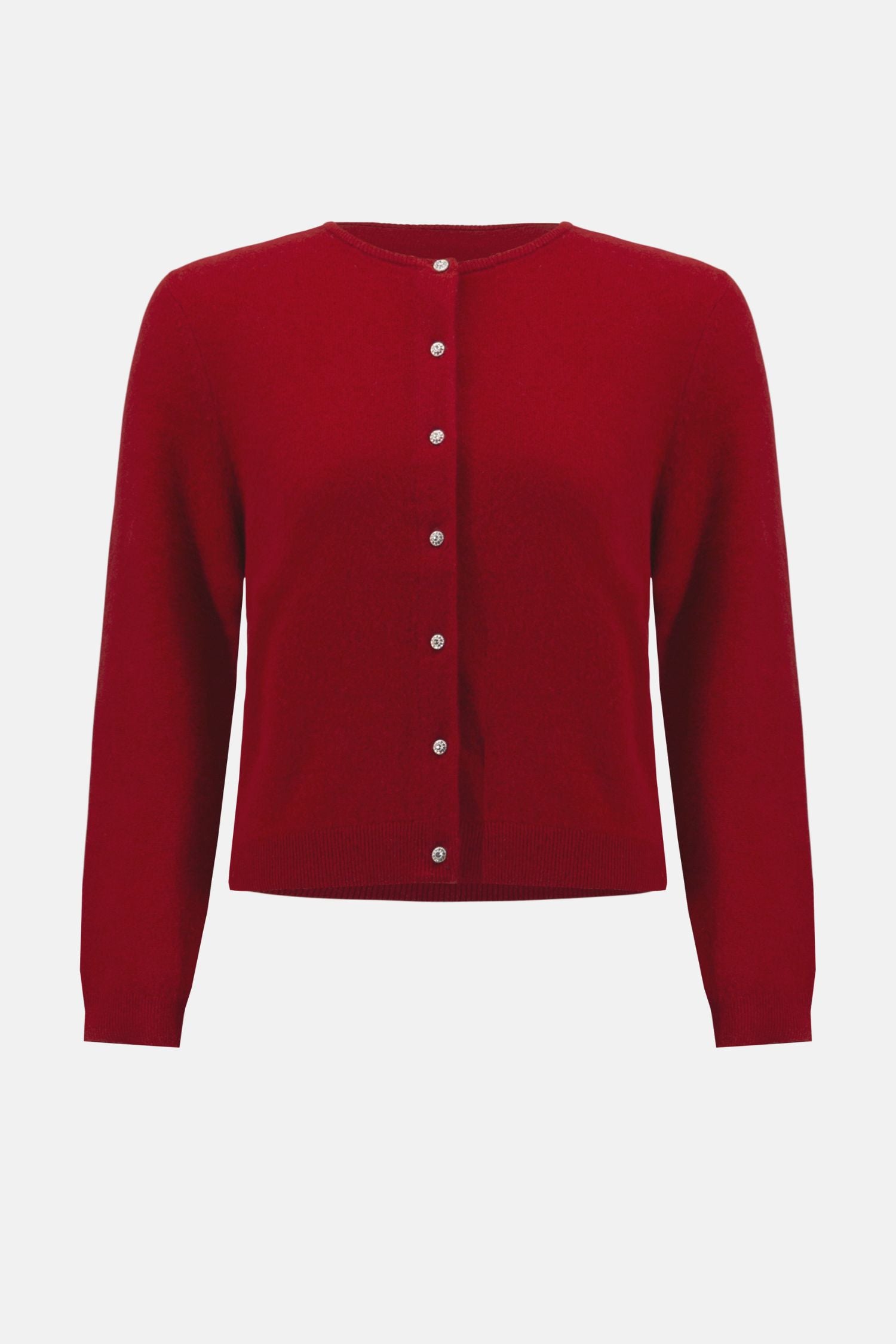 Off model view of Joseph Ribkoff Cashmere Button-Front Cardigan - Style 254951-DC in deep cherry