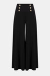 Off model view of Joseph Ribkoff Moss Crepe Knit Flared Pants - Style 254178-BLK in black