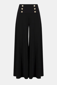 Off model view of Joseph Ribkoff Moss Crepe Knit Flared Pants - Style 254178-BLK in black