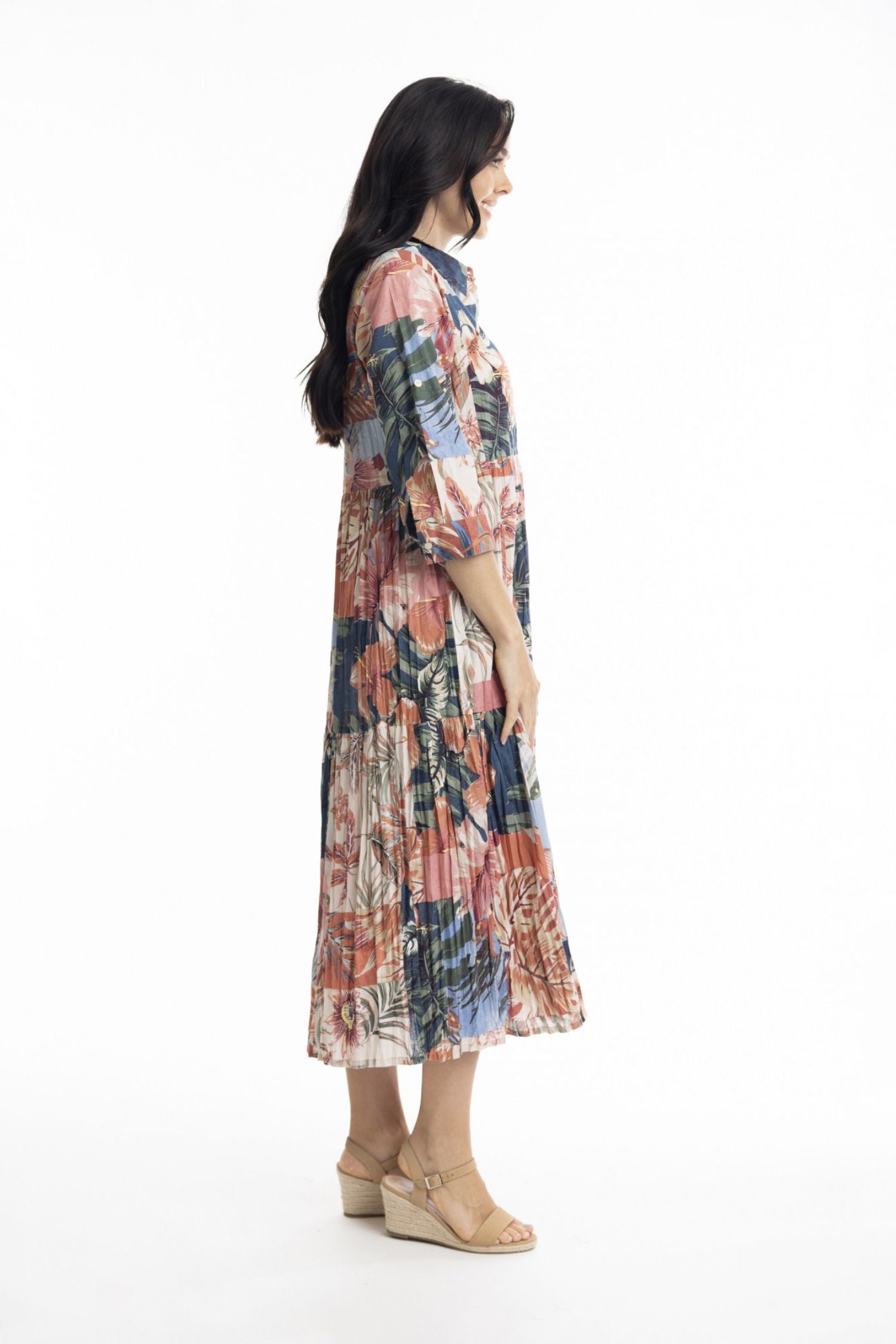 Side view of Orientique Luzon Dress - Style 71509