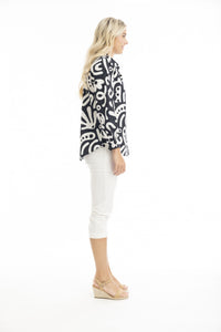 Side view of Orientique Poplin Blouse - Style 42123