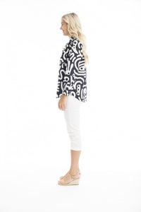 Side view2 of Orientique Poplin Blouse - Style 42123