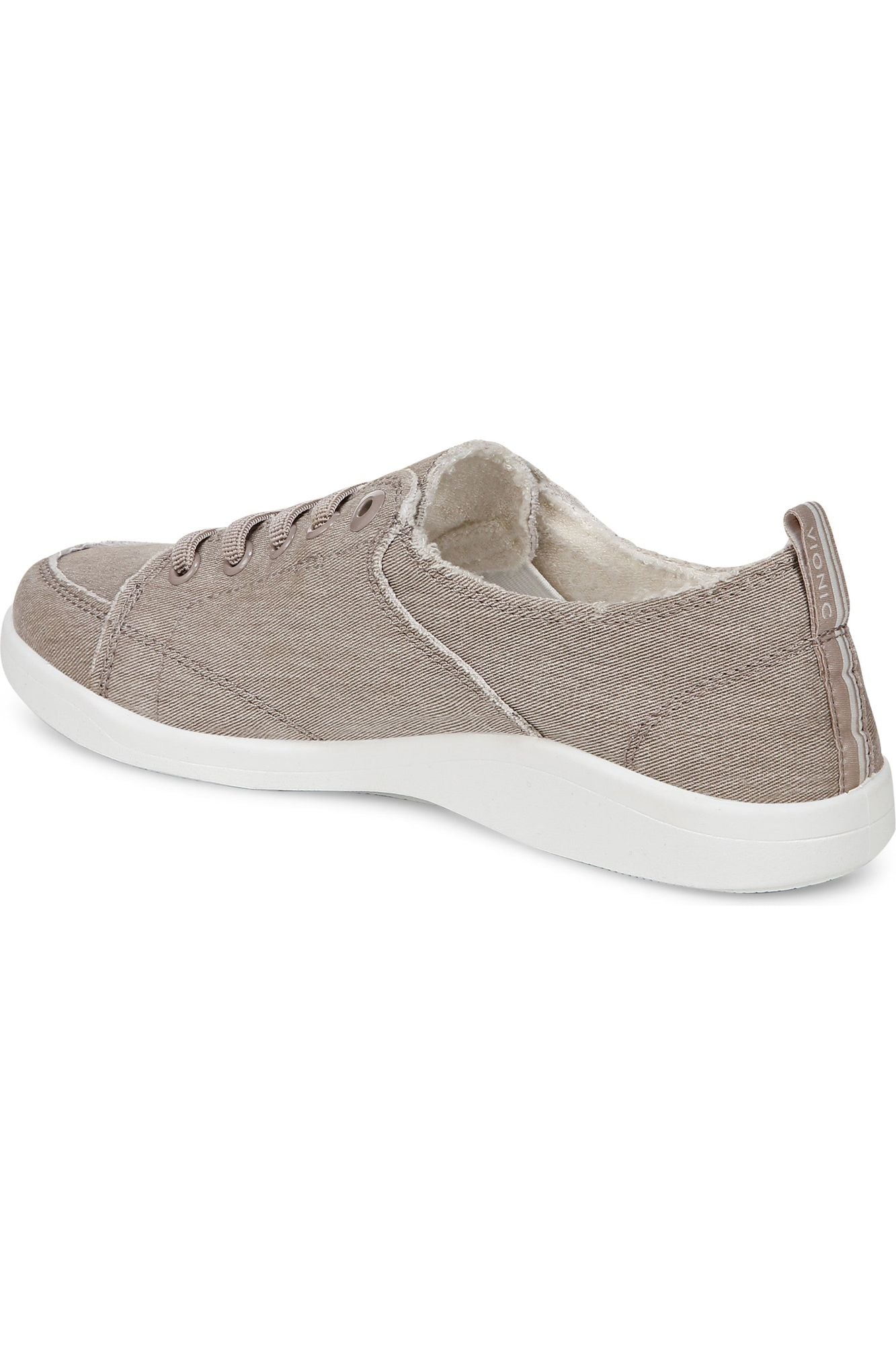 Vionic Canvas Laced Denim Sneaker - Style Pismo CNVS, beige denim, side 5