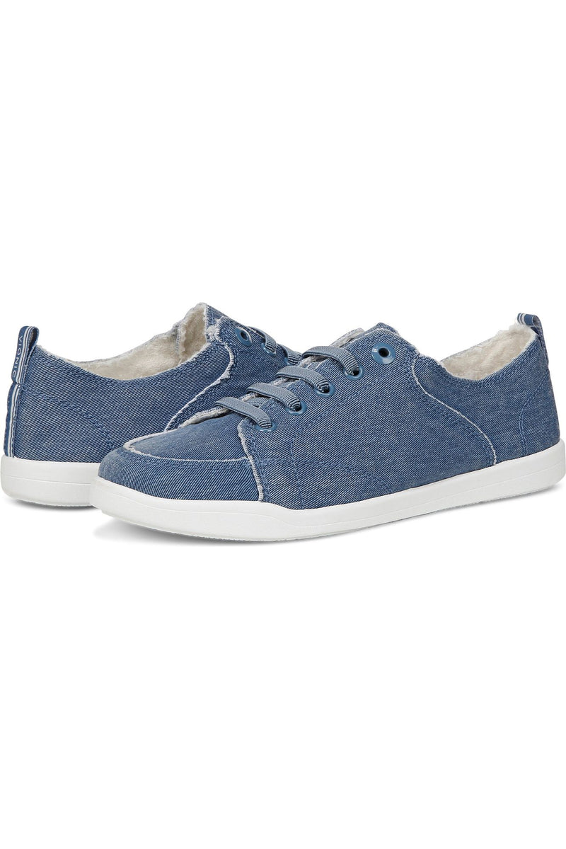 Vionic Canvas Laced Denim Sneaker - Style Pismo CNVS, denim blue, pair