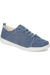 Vionic Canvas Laced Denim Sneaker - Style Pismo CNVS, denim blue, side