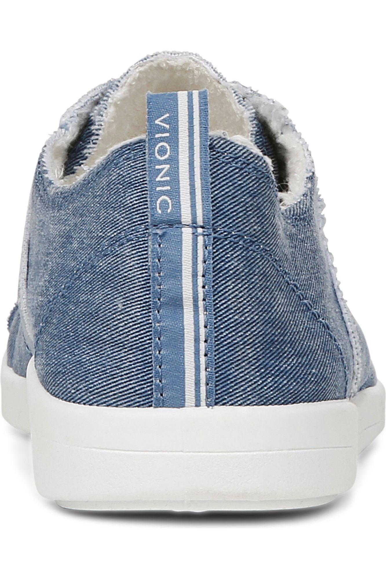 Vionic Canvas Laced Denim Sneaker - Style Pismo CNVS, denim blue, back