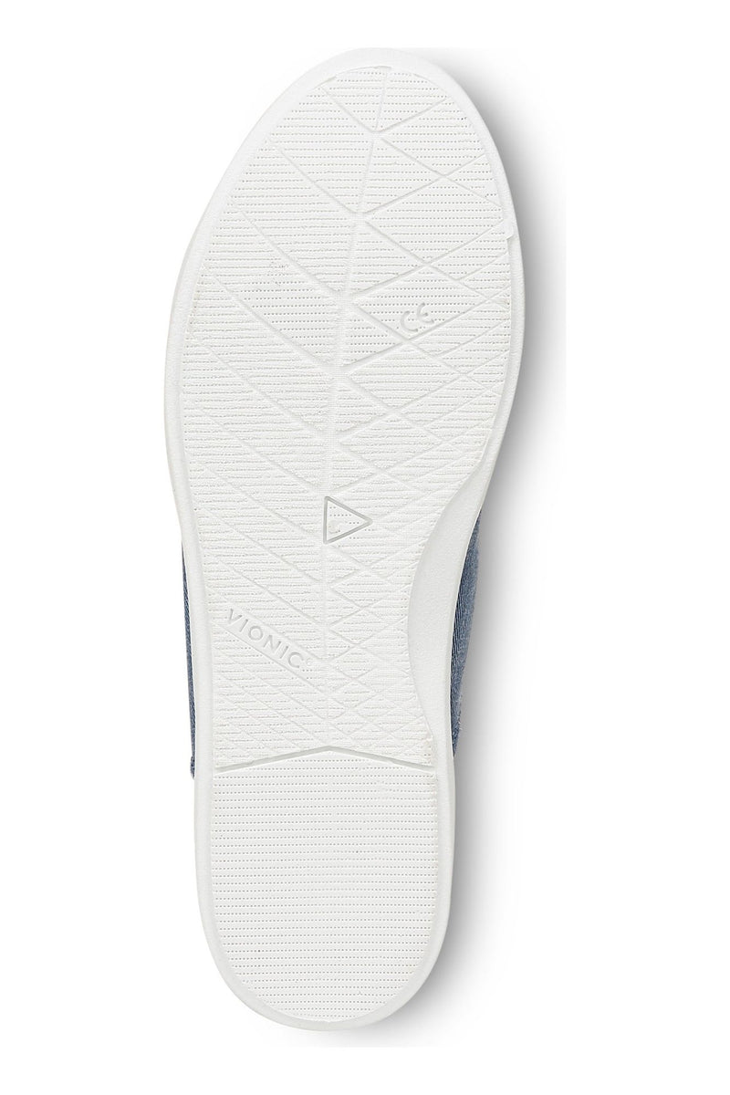 Vionic Canvas Laced Denim Sneaker - Style Pismo CNVS, denim blue, bottom