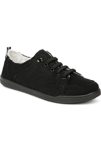 Vionic Canvas Laced Denim Sneaker - Style Pismo CNVS, black denim, side1