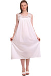 Papa 100% Cotton Long Sleeveless Nightgown - Style PJ4483, front