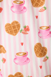 View of fabric of PJ Salvage Brunch Club Flannel Night Shirt - Style RUFLNS