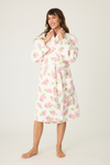 Front view of PJ Salvage Let's Get Cozy Floral Print Robe - Style RUCOR