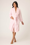 Front view of PJ Salvage Luxe Plush Robe - Style R7LPR in pink