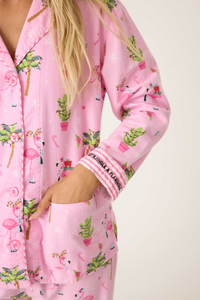PJ Salvage PJ Set - Style RPFLPJ, "Let's Jingle & Flamingle", pocket