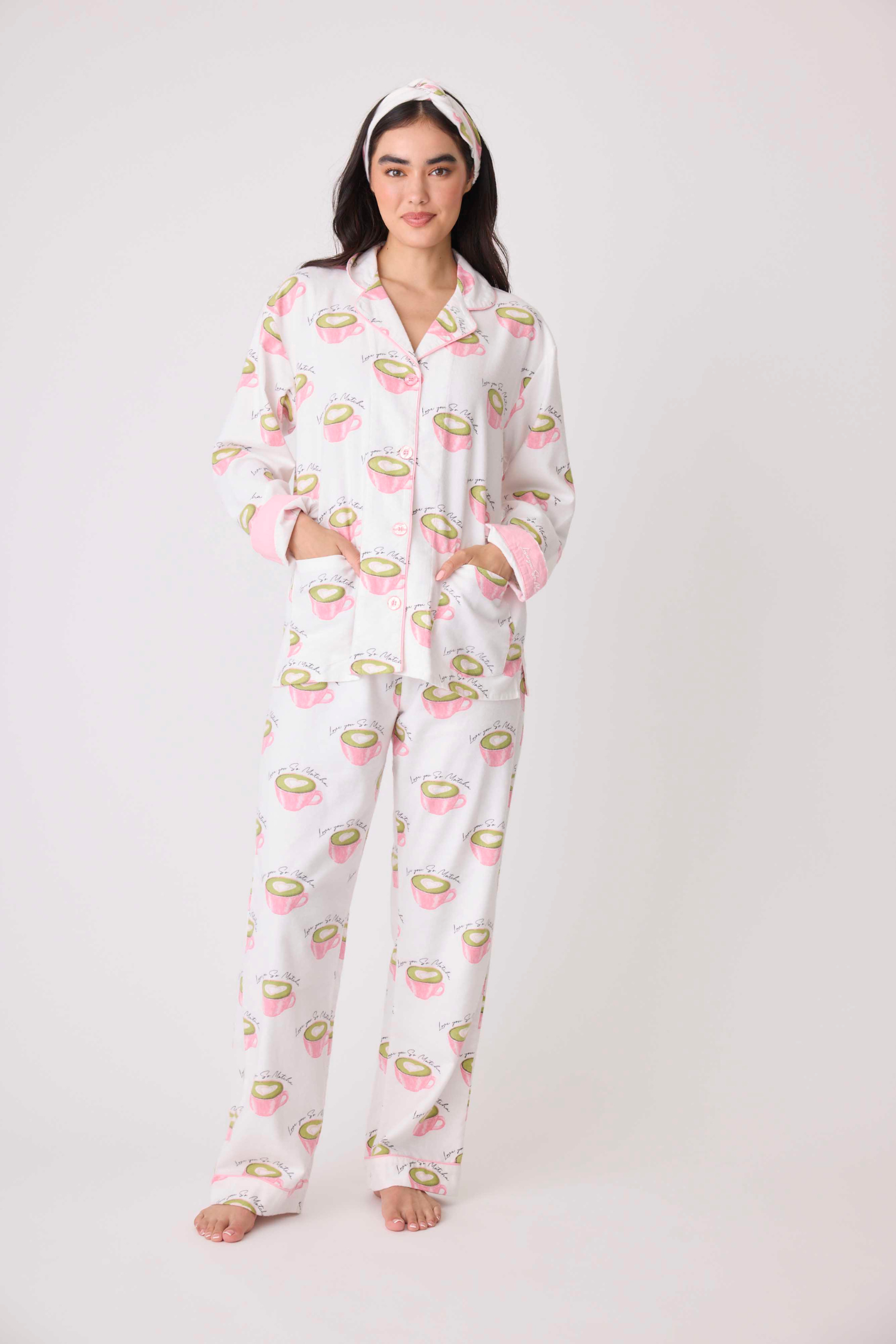 PJ_Salvage_PJ_Set_-_Style_RPFLPJ_"love you matcha", front with pockets2