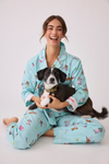 PJ Salvage PJ Set - Style RPFLPJ, mint, Spaw Day, with dog