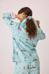 PJ Salvage PJ Set - Style RPFLPJ, mint, Spaw Day, with hair tie