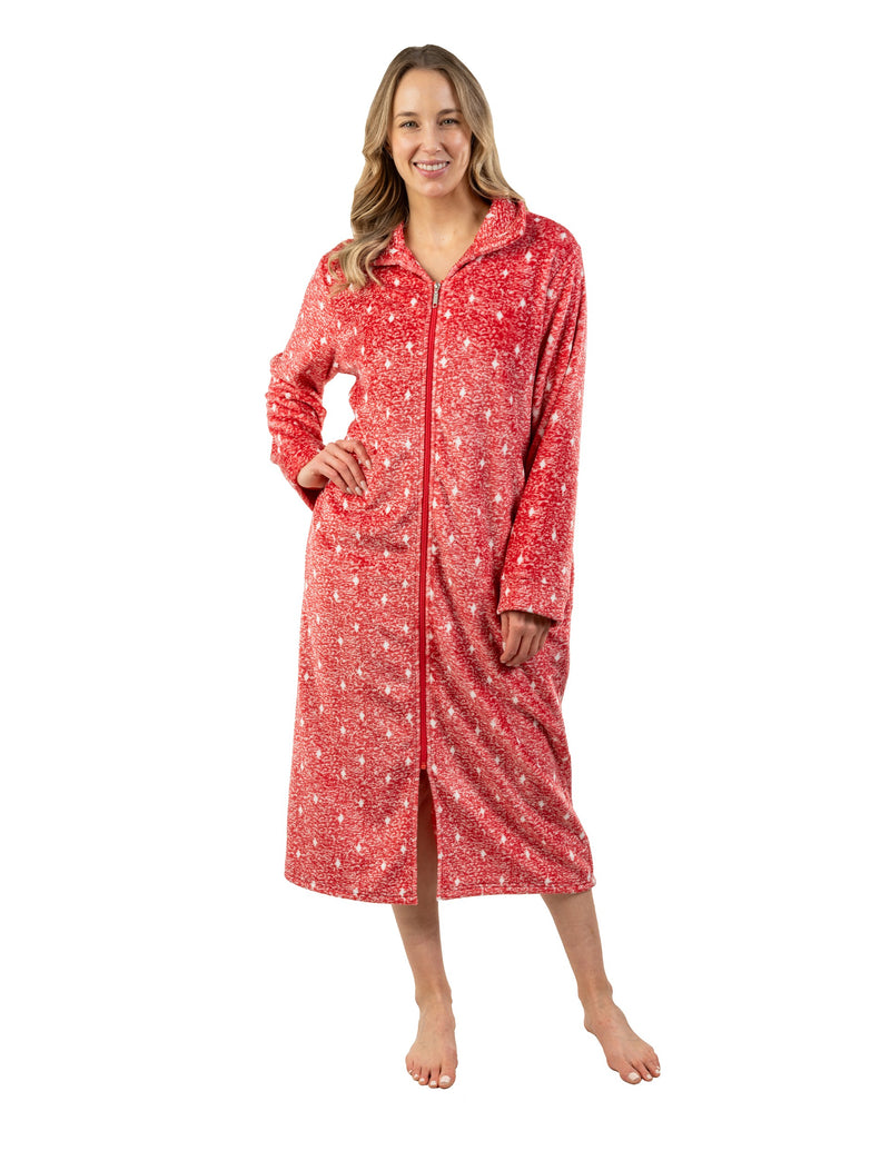 Front view of Patricia 48" Zip Robe - Style 125-C in red